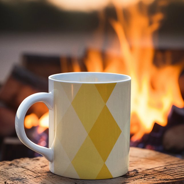 Yellow Shade Rhombus Shape Pattern Kaffeetasse (mug)
