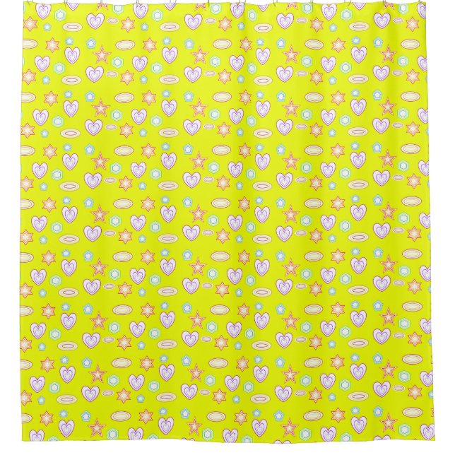 Yellow Shapes  Duschvorhang (Vorderseite)