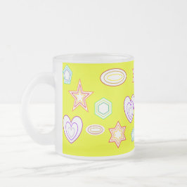 Yellow shapes mug mattglastasse