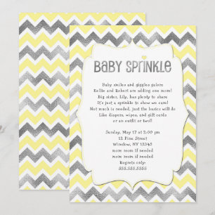 Yellow Silver Baby Sprinkring Babydusche Einladung