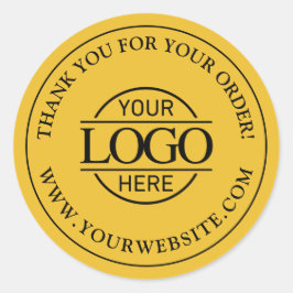 Yellow Simple Custom Busines Logo Promotional Runder Aufkleber