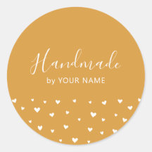 Yellow Simple Cute Hearts autocollant emballage fa