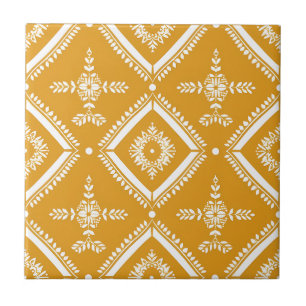 Yellow Simple Indian Geometric Elegant Rustikal Fliese