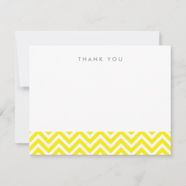 Yellow Simple Zickzack Dankeschön an Cards Mitteilungskarte (Vorderseite)