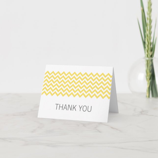 Yellow Simple Zickzack Dankeschön Card Dankeskarte (Vorderseite)