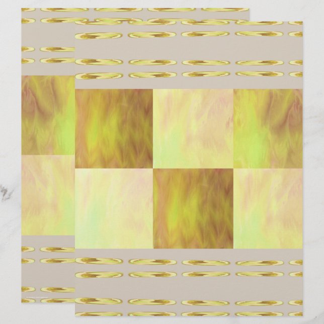 Yellow Skies Tiles Scrapbook Paper 2-Sided Page (Vorne/Hinten)