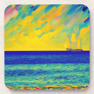 "Yellow Sky Race" Seascape Getränkeuntersetzer
