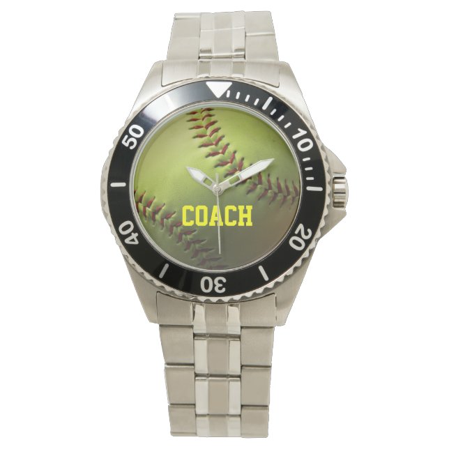 Yellow Softball Armbanduhr (Vorderseite)