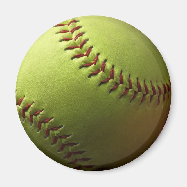 Yellow Softball Mini Magnet (Vorne)