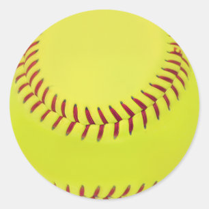 Yellow Softball Runder Aufkleber