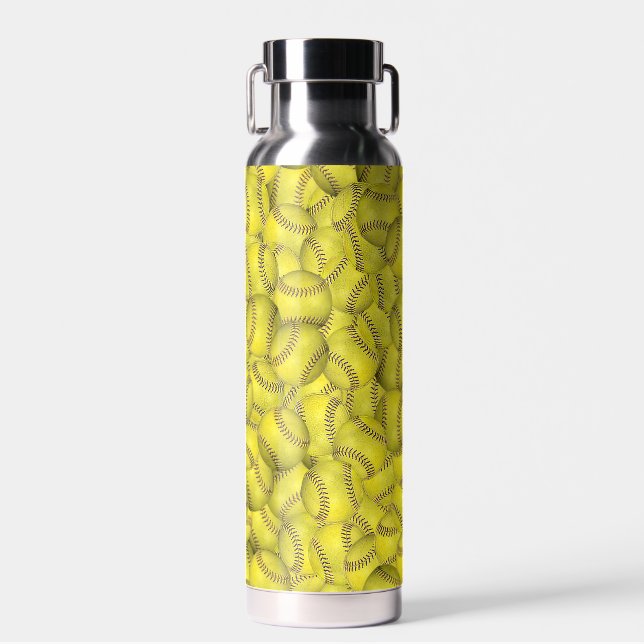 Yellow Softballs Trinkflasche (Vorne)