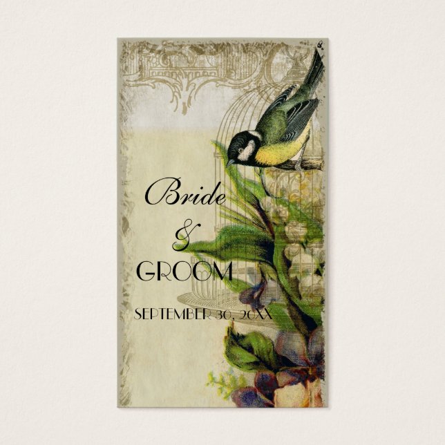 Yellow Song Bird Cage Gefallen Geschenktasten (Vorderseite)