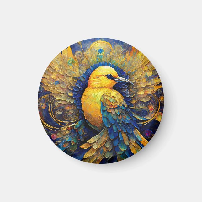 Yellow Songbird Drawstring Backpack Magnet (Vorne)