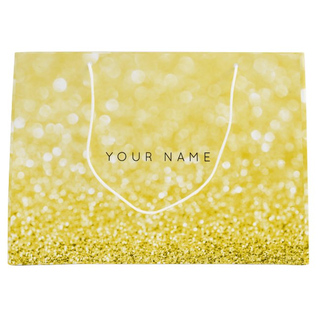 Yellow Sorrento Lemon Sun Glitzer Gefallen Geschen Große Geschenktüte (Vorderseite)