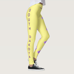Yellow South Dakota Staat Pasque Blume Leggings