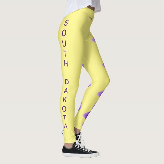 Yellow South Dakota Staat Pasque Blume Leggings (Rechts)