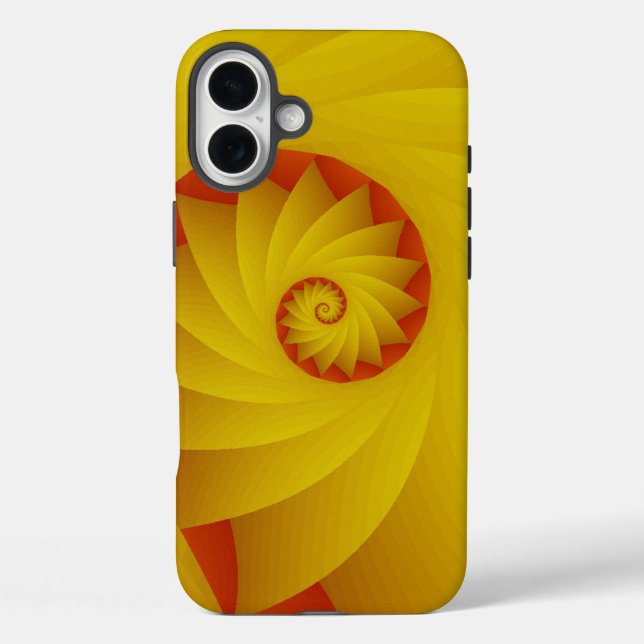 Yellow Spiral abstrakt Handy Gehäuse iPhone 16 Plus Hülle (Rückseite)
