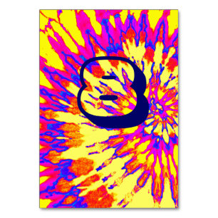 Yellow Spiral Gefärbte Krawatte Hochzeitstisch Tischnummer