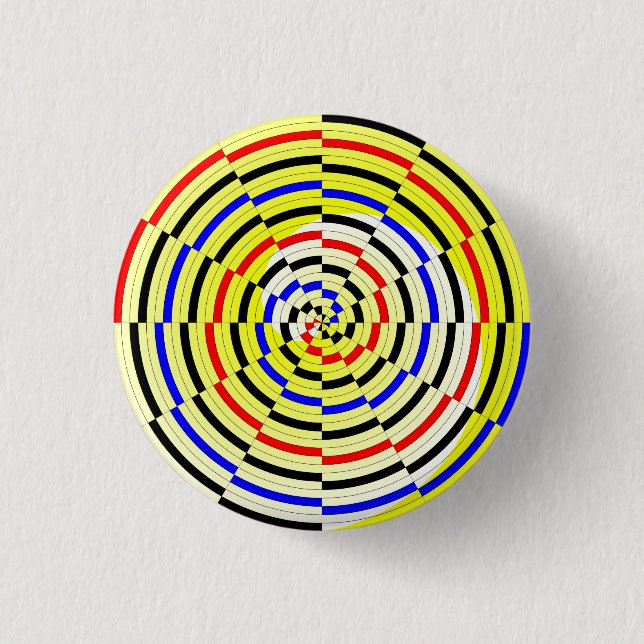 Yellow Spirals von Kenneth Yoncich Button (Vorderseite)