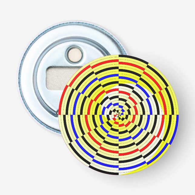 Yellow Spirals von Kenneth Yoncich Flaschenöffner (Vorderseite)
