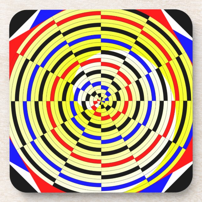 Yellow Spirals von Kenneth Yoncich Getränkeuntersetzer (Vorderseite)