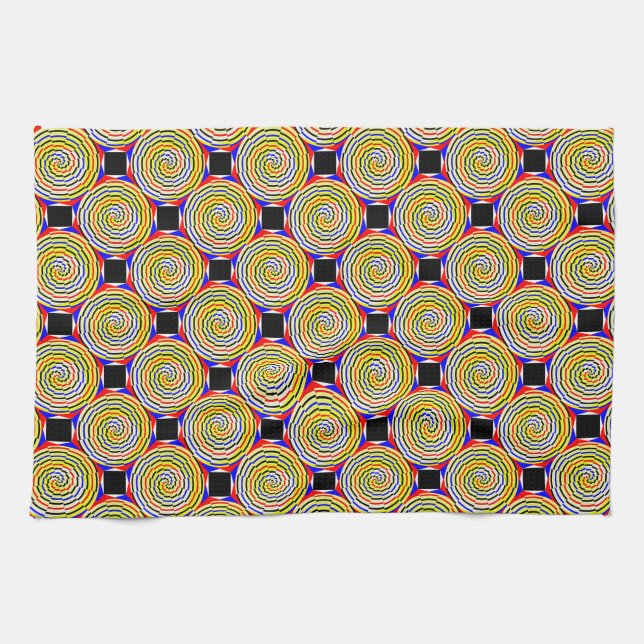 Yellow Spirals von Kenneth Yoncich Handtuch (Horizontal)