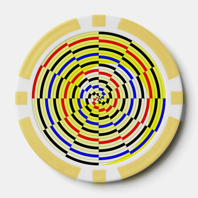 Yellow Spirals von Kenneth Yoncich Pokerchips (Vorderseite)