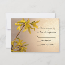 Yellow Spring Forsythia Wedding RSVP Response Card