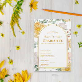 Yellow Spring Garden Floral Arch Bridal Shower Einladung