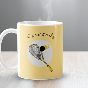 Yellow Squash Racketball Individuelle Name Kaffeetasse