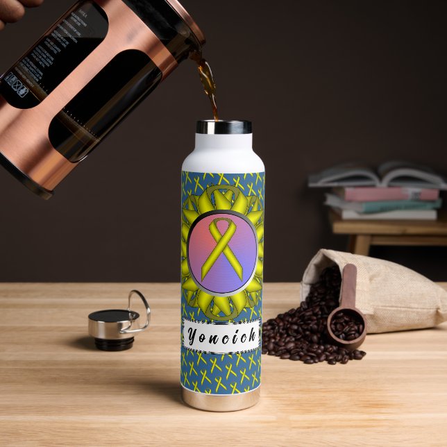 Yellow Standard Ribbon von Kenneth Yoncich Trinkflasche (Kaffee)