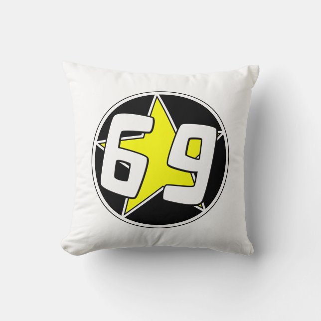 Yellow Star 69 Kissen (Vorderseite)