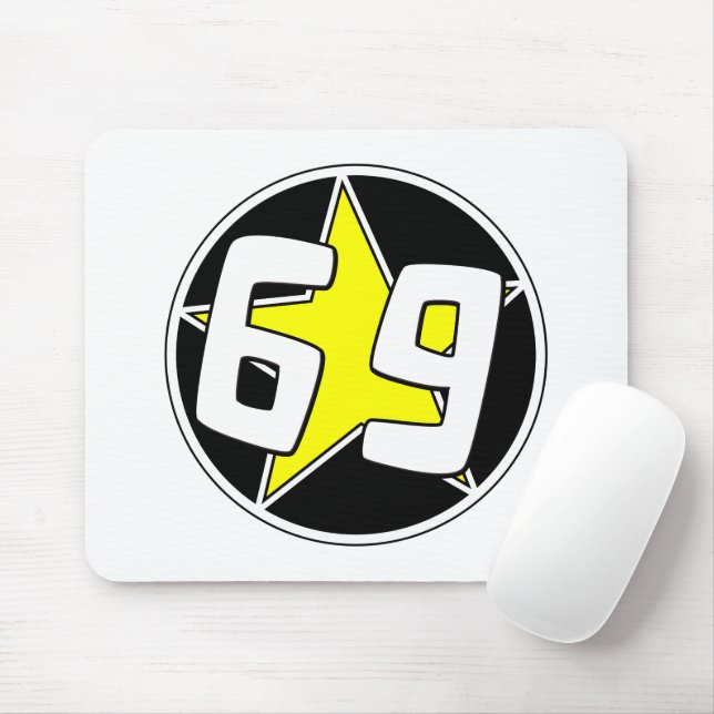 Yellow Star 69 Mousepad (Mit Mouse)