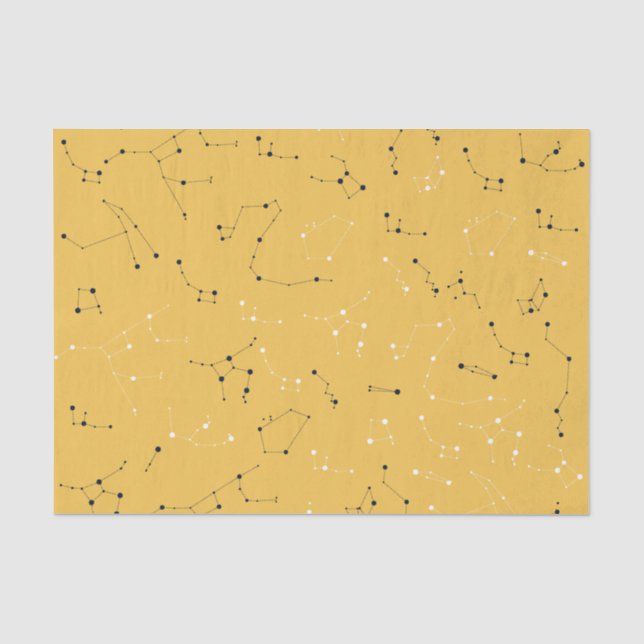 Yellow Star Constellation Tissue Paper Seidenpapier (Vorderseite)