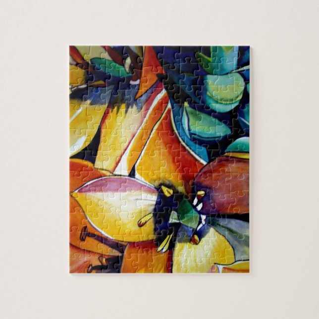 Yellow Star der Bethlehem Blume Aquarellkunst (Vertikal)