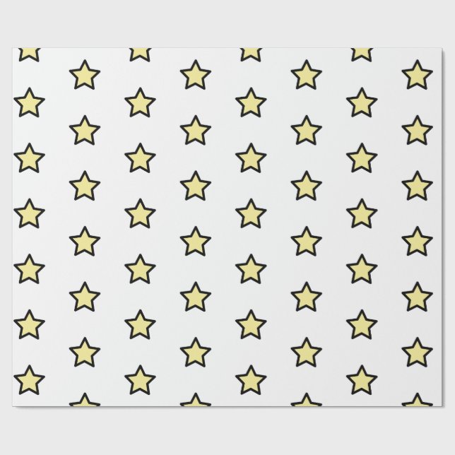 Yellow Star Pattern Minimalist Modern Geschenkpapier (Flach)