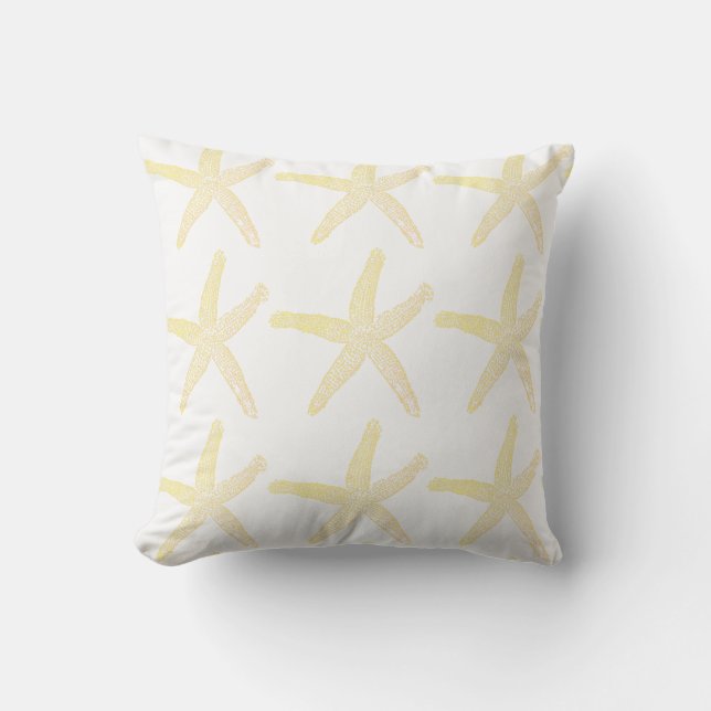 Yellow Starfish Pattern Stranddekoration Gabe Kissen (Vorderseite)