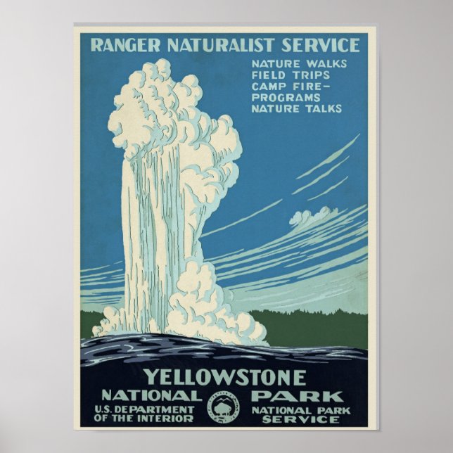 Yellow Stone Vintage Travel Poster (Vorne)