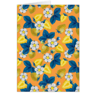 Yellow strawberries on orange