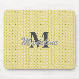 Yellow Strickmousepad mit Monogramm Mousepad