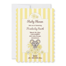 Yellow Stripe Koala Gender Neutral Baby Dusche