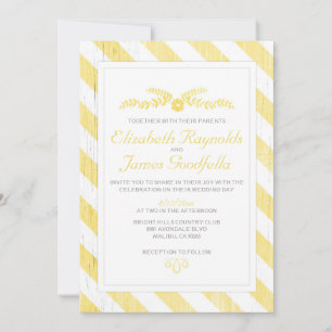 Yellow Stripes Wedding Invitations Einladung