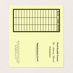Yellow Stylish Dentist Appointment Card Visitenkarten