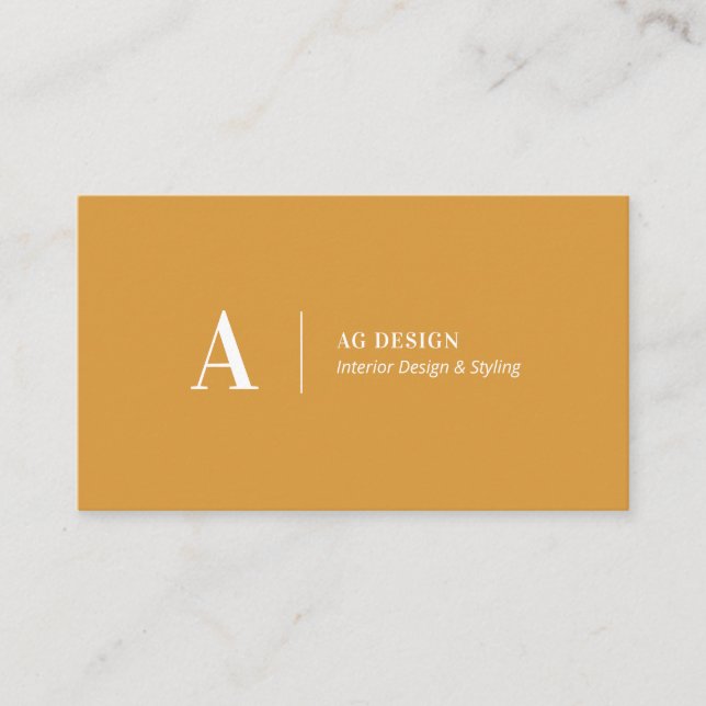 Yellow Stylish Modern Minimal Business Cards Visitenkarte (Vorderseite)