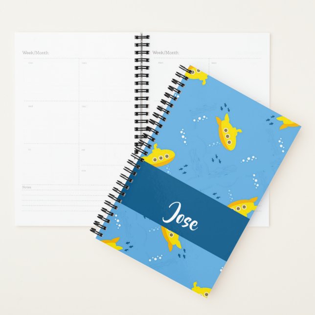 Yellow submarine and fish on blue planer (Anzeige)