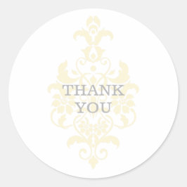 Yellow Subtle Damask Vielen Dank Stickers