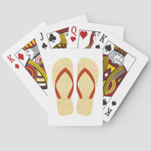 Yellow Summer Beach Party Flip Flops Kartenspielen Spielkarten