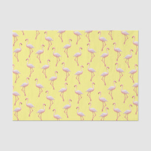 Yellow Summer Flamingo Pattern Seidenpapier