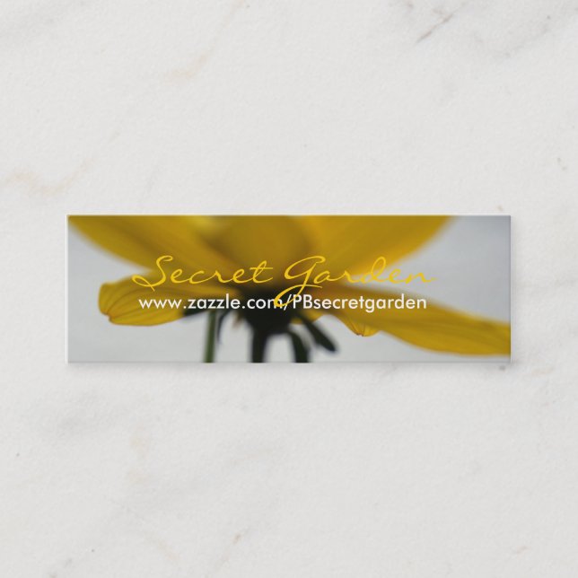 Yellow Summer Floral Fotokarte Mini Visitenkarte (Vorderseite)