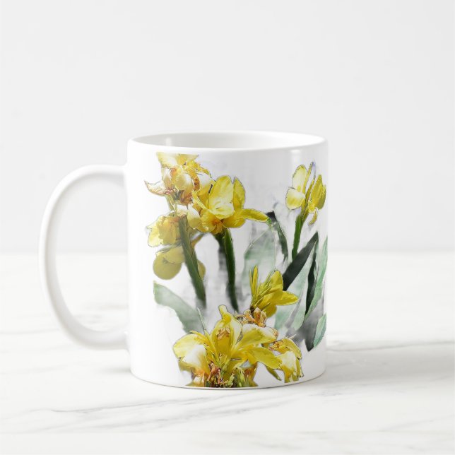 Yellow Summer Lillies Kaffeetasse (Links)